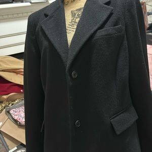 RALPH LAUREN charcoal black outer wear coat.  Wool blend Timeless classic 14W